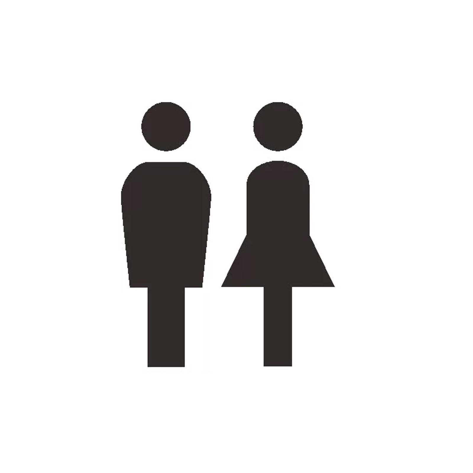 Restroom Sign for Business, Bathroom Signs - Strong Double-Sided Adhesives - Perfect for Offices & Public Buildings(Black)