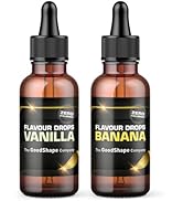 Flavour Drops Lot de 2 flacons de 50 ml sans sucre Vanille &amp; Banane Gouttes aromatisées sans calories