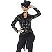 Produktbild Amakando Glitzer Paillettenfrack - M (38/40) - Showgirl Frack Damen Frauen Gehrock Karneval Jacke Dompteuse Zirkusdirektorin Jackett Zirkus Kabarett Schwarzer Damenfrack