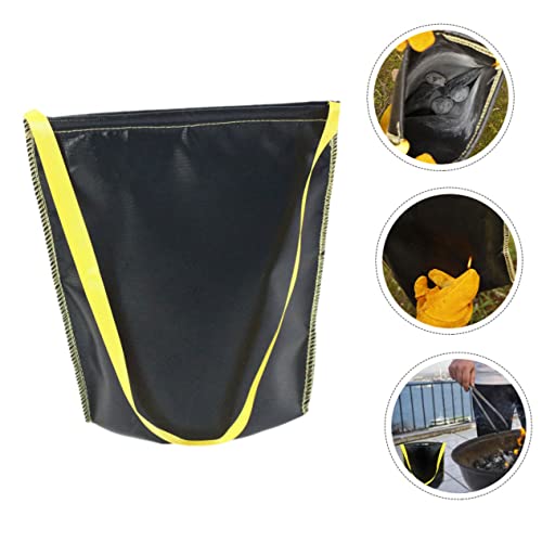 Besportble Fire Bag Charcoal 3Pcs Smoker Pellet Storage Bags Fuel Pellet Bags Fire Resistance Pouch Charcoals Storage Bag Fuel Pellet Pouch Fireproof Fuel Bag Trash Bag Black #TOP3