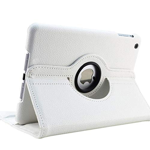 Coque pour Apple iPad 2 3 4 360 Rotation PU Coffret Coque Smart Case Smart Case pour iPad 2 iPad 3 Case de Table IPad 4-Blanc