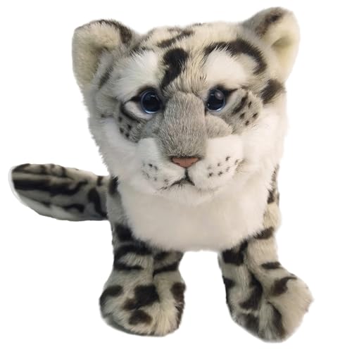 Peluche léopard des neiges aux finitions soignées de 8''
