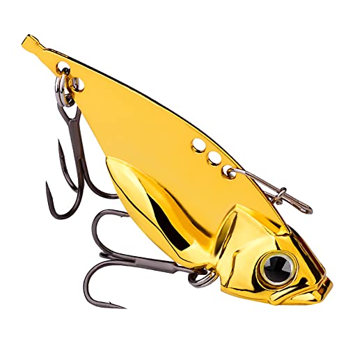 OriGlam 5pcs Fishing Spoons Hard Lure, Metal Lures Hard Baits for Bass Walleye Trout (Gold) - Image 2