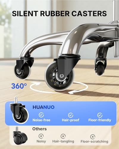Image of HUANUO Ergonomic Office Chair with 6D Armrest, Seat Depth Adjustment, Lumbar Support, Quiet Rubber Caster, High Back Mesh Gaming Chair with 3D Headrest, Big and Tall Chair for Home Office, Pack of 6