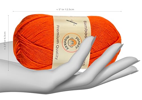 Image of 10-Pack of Yonkey Monkey 500 Grams Yarn - 70% Rayon derived from Bamboo, 30% Cotton - Orange 9020