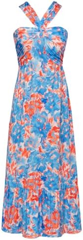 GRACE KARIN 2025 Women's Criss Cross Halterneck Sleeveless Summer Floral Print Flowy A Line Maxi Dress