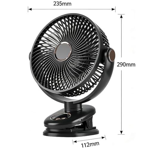 Ventilador ajustable de 720 grados con batería potente de 5000 mAh y carga USB 8