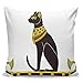 Housse de coussin décorative pour canapé et chambre à coucher Motif chat noir égyptien noble et mystérieux ultra doux, Petite peluche, Noir égyptien Catwrs6354., 16" x 16"=40 x 40cm