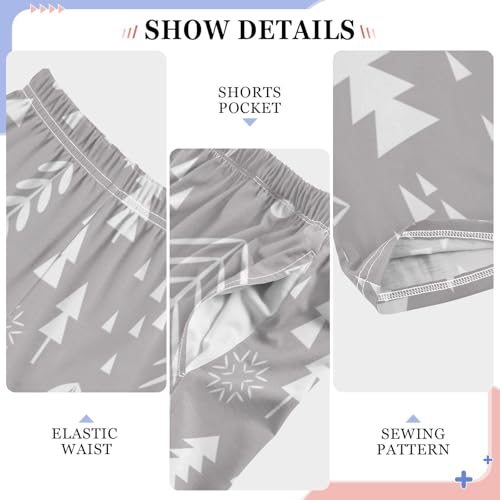 Boys' Pants Christmas Deer Snowflakes Forest Trees Long Bottoms Jogger Pants Elastic Waist Trousers with Pockets S-XL4