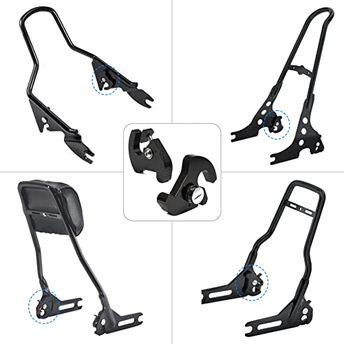 Benlari Detachable Sissy Bar Luggage Rack Latch Clips Compatible For Harley Davidson Touring Softail Dyna Sportster Road Glide Electra Glide Road King Street Glide 1200 883 #TOP3
