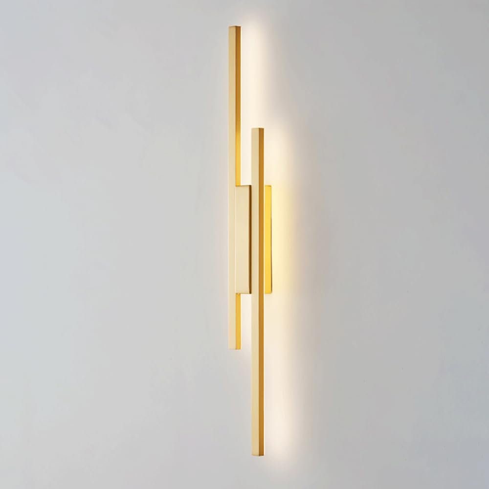 Mjsdjof Indoor Metal Strip Wall Lamp, Modern 36W LED Corridor Long Wall Sconce, 360° Bedroom Bedside Lighting Fixture, Simple Living Room Background Wall Linear Wall Light (3-color Mode)