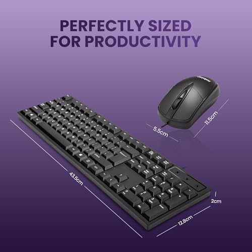 Image of G-102 Wired Keyboard and Mouse Combo with Mute Button Design, 1000 DPI Optical Sensor Mouse | Suitable for Office Use |1 Year Warranty