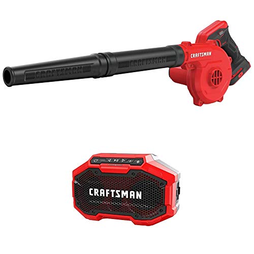 CRAFTSMAN V20 Cordless Blower with Bluetooth Speaker, Tools Only (CMCBL0100B & CMCR001B)