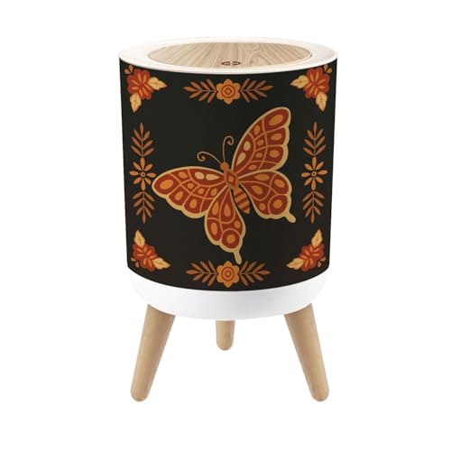 Pequeña caneca de basura con tapa y patas 7L redonda