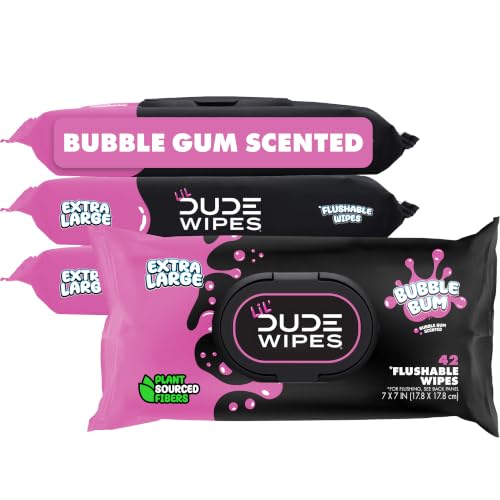 Image of LiL' DUDE Wipes Flushable Potty Training Water Wipes, Bubble Bum, 168 Count