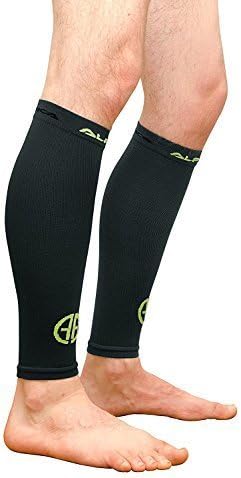 Alpha Athletica Calf Sleeves by Reduces Shin Splints, Leg Cramps, and Varicose Veins; Perfect Compression Socks, Support Guards for Running, Walking, Hiking, Fitness, Exercise;Works for Men and Women