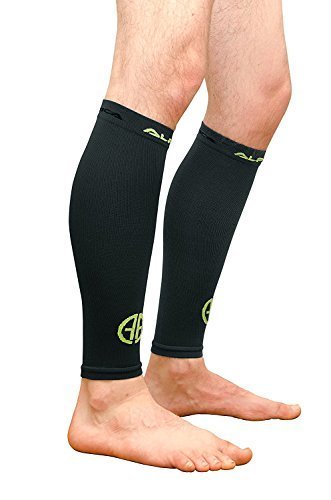 Alpha Athletica Calf Sleeves by Reduces Shin Splints, Leg Cramps, and Varicose Veins; Perfect Compression Socks, Support Guards for Running, Walking, Hiking, Fitness, Exercise;Works for Men and Women