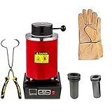Gold Melting Furnace 1400W / 2102 ℉ Electric Digital Melting Furnace Machine with 1KG & 3KG...