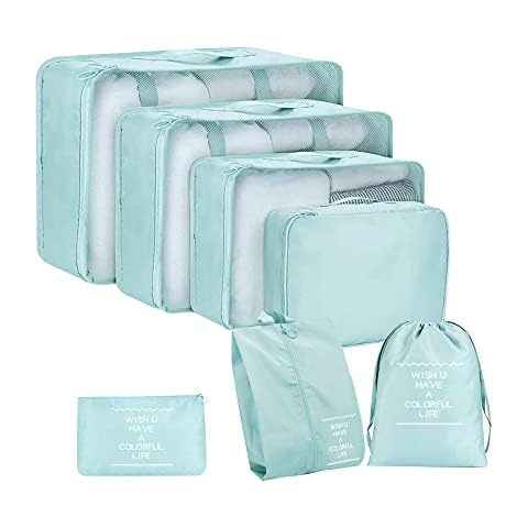 7 Pcs Packing Cubes for Suitcase Lightweight Luggage Packing Organizers for Travel Accessories,Waterproof Travel Essentials Bag Cover