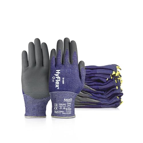 Ansell HyFlex 11-561 Ultra-Light Weight Cut-Resistant Gloves, LG, 12 Pairs