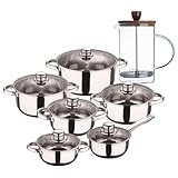 ☕ Cafetera de vidrio borosilicato con filtro acero y tapa de acacia, para un café aromático y elegante.