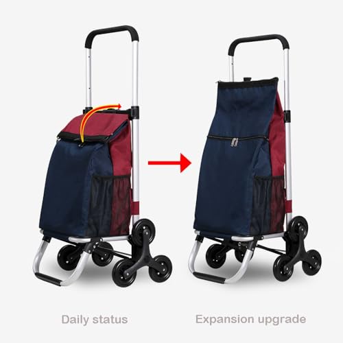 Carrito de Compras Plegable con Ruedas y Bolsa Impermeable miniatura 5