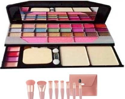 Women’s & Girl’s TYA Fashion 6155 Multicolour Makeup Kit with 8 Pink Makeup Brushes Set – (Pack of 9)