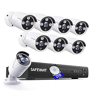 [2TB HDD] Security Camera System,SAFEVANT 8 Channel 5MP CCTV Camera Security System with 8pcs Security Cameras, Home…