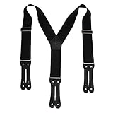 Welch Men's Elastic Button-End Y-Back 2 Inch Work Suspenders, Black