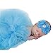 Newborn Photography Props Layered Bowknot Waistband Tutu Skirt +Flower Headband Set,Outfit Skirt for Girls Blue S