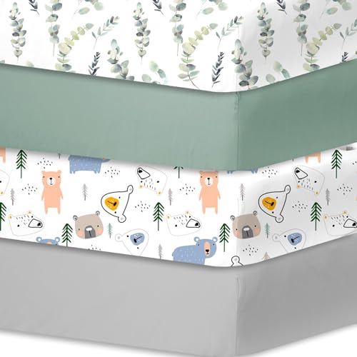 Little Grape Land Spannbettlaken 70x140cm, 4er Set für Babybett &...