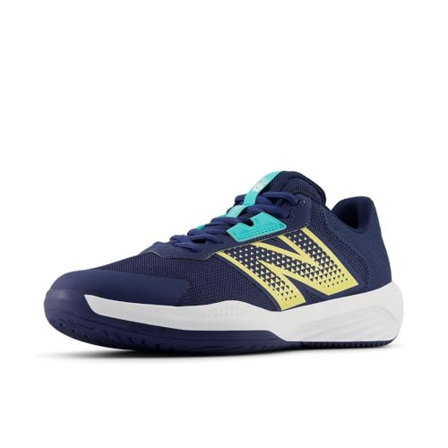 New Balance Men's 696 V6 Tennis Shoe, White/Clementine, 10.5 Wide