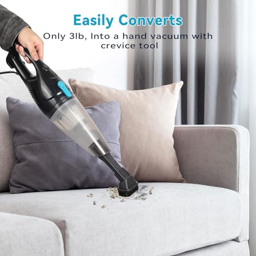 Aspirador de pó com fio, aspiradores 4 em 1 para casa 15 Kpa Aspirador de pó leve com filtro HEPA la