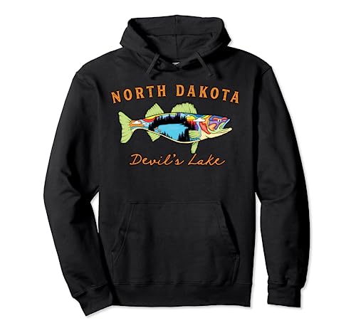 Dakota del Norte Devil's Lake Walleye regalo de pesca pescador Sudadera con Capucha