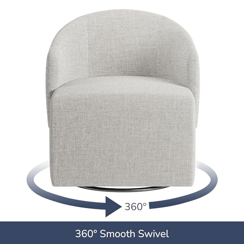 Image of BELLEZE Swivel Accent Chair, Modern Upholstered Swivel Armchair 360 Degree Barrel Chair Comfy Corner Chair for Living Room Bedroom [Set of 2] - Malta (Light Grey)