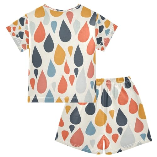 senya Short Sleeve Pajamas Sets Summer Cotton Sleepwear Raindrop2
