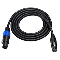 Halokny Speakon auf XLR-Lautsprecherkabel, XLR-Buchse auf Speakon-Stecker, Audio-Adapter für DJ/PA-Lautsprecherkabel mit Drehverschluss (Speakon auf XLR-Buchse, 1,8 m)