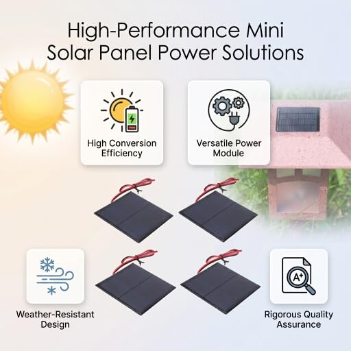 Panneau solaire 6V 2W à haute efficacité de conversion avec câble 30 cm - 6