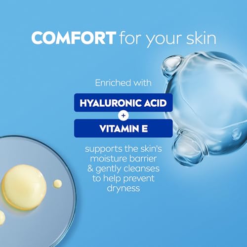 NIVEA Hydrating Body Wash for Sensitive Skin with Hyaluronic Acid and Vitamin E, Mild Fragrance, Dermatologically Tested - image 5