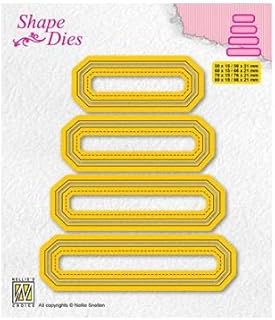 Nellie's Choice Etiquetas-8 Troqueles-5 x 1,5 cm a 8,6 x 2,1 cm-para Hacer Tarjetas, Navidad, Scrapbooking, Manualidades, DIY, Amarillo, 50x15 / 60x15 / 70x15 / 80x15