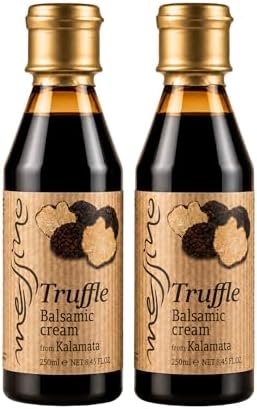 Messino Trüffel Balsamico Creme 2x250ml (500ml) – Glasur | Griechische Balsamico-Creme mit Trüffelaroma – erdig & intensiv für Salat, Fleisch, Pasta & Käse