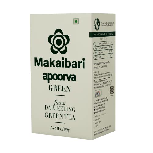 Image of Makaibari Darjeeling Tea Apoorva Green Pouch&Darjeeling Tea Apoorva Black Pouch|Usda Certified Tea|Anti-Oxidants,Immunity Booster|Organic|100+100 G(Pack Of 2)-Darjeeling,Loose Leaves,200 Grams