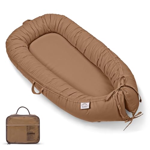 Image of EAQ Baby Lounger, Infant Lounger for Newborn,Portable Baby Nest Cover Breathable & Soft, Newborn Essentials
