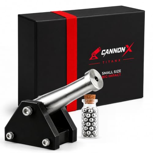 Image of CANNONX Titan-X Mini Cannon Showpiece | Premium Metal Desk Decor | 304 Stainless Steel Barrel & Aluminium Base | Military Gift for Men | Obsidian Black