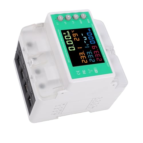 Fafeicy 3 Phase Energy Meter Protector, 100A Adjustable WiFi Smart Circuit Breaker with Leakage Overcurrent Protection, for Industrial Commercial EV Charging Stations