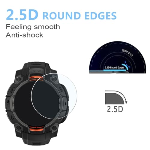 Protection verre trempé Garmin Instinct 3 50mm couverture totale HD - 3