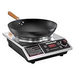 Lechuang Chef 3500W Induction Cooker with Wok, Induction Hob with Upgrade Hot Plate, 24-Hour Timer and Preset Functions, 50 KG Load Capacity, 11-Level Power and Temperature setting