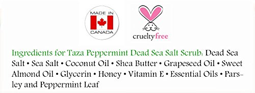 Premium Taza Peppermint Dead Sea Salt Scrub, 473 Ml 24 Oz (670 G) Exfoliates Your Skin Leaving It Soft And Hydrated Contains: Coconut Oil, Shea Butter, Grapeseed Oil, Sweet Almond Oil, 26 Minerals #TOP3