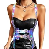 REETAN Light Up Harness Belts Fashion Waist Corset Rave Clothes Accessories for Women