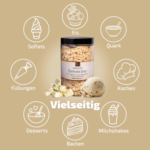 Torroncino Eispaste (weißer Nougat) │MEGA GESCHMACK │ Pimpe deine Eis und deine Desserts und vieles mehr mit einem kulinarischen Geschmackshighlight auf│ Inhalt 250 g – Bild 5